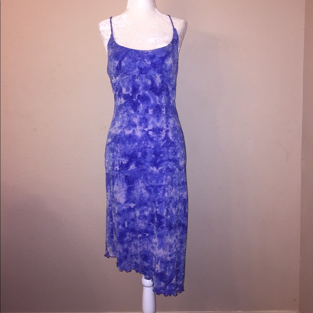 Guess Blue sparkles Mídi Dress